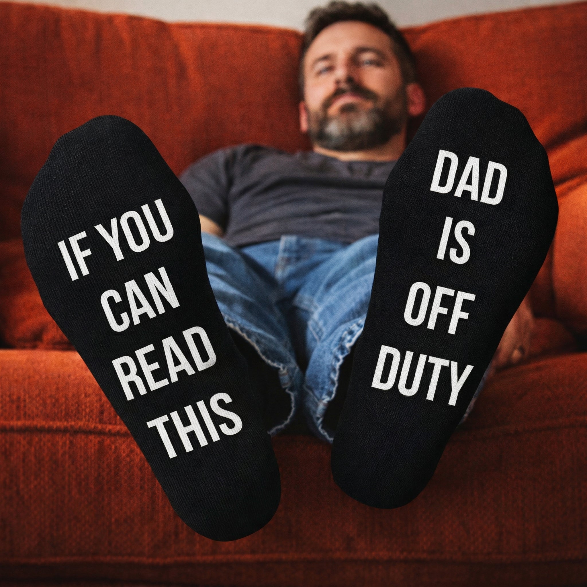 If You Can Read This Dad is Off Duty - Printed Funny Socks